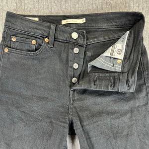 Levi's premium Wedgie Straight Women's (26) big E tag black denim jeans pants